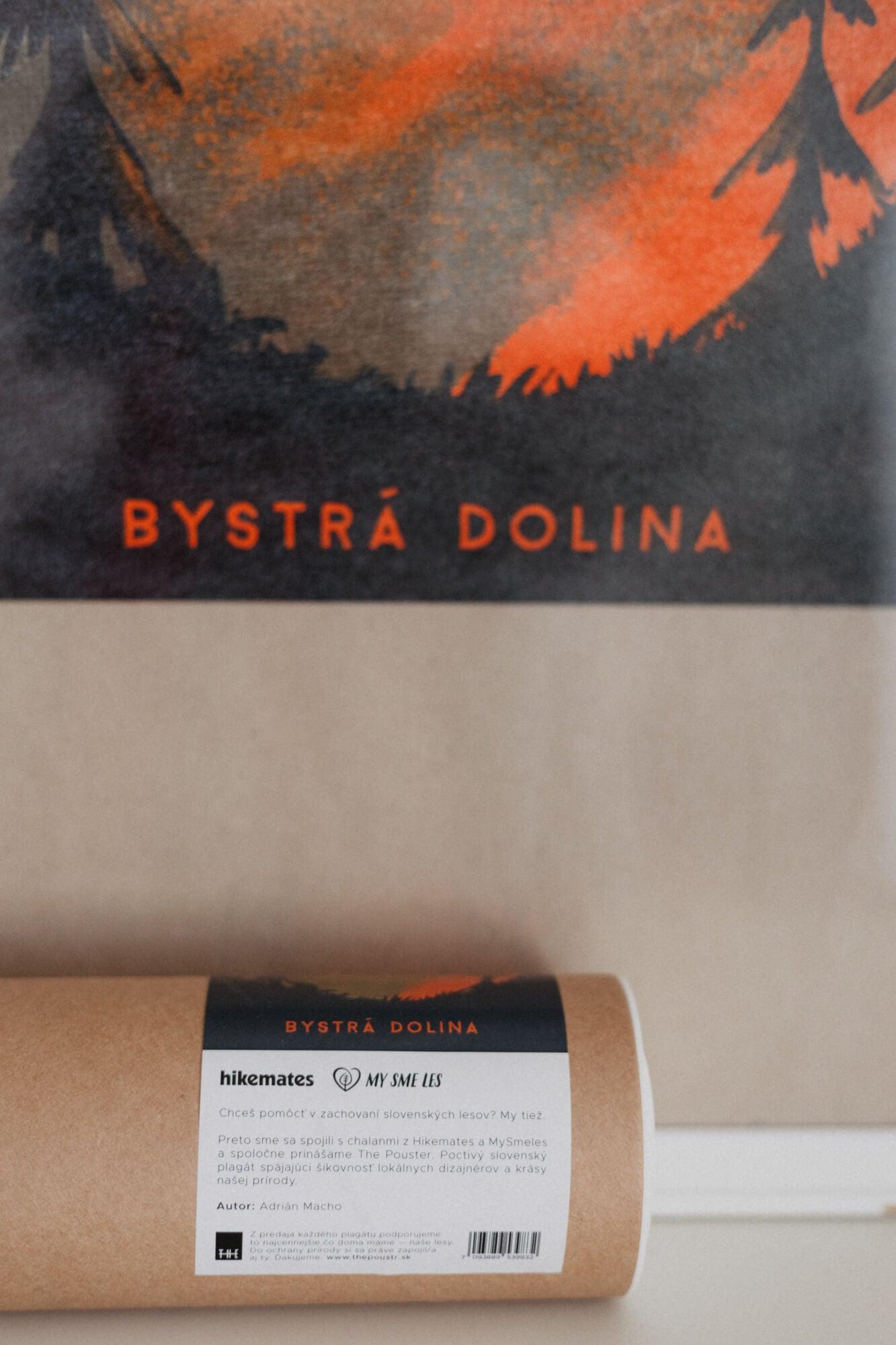 Poustr: Bystrá - Adrián Macho, poctivý slovenský plagát, Nízke Tatry