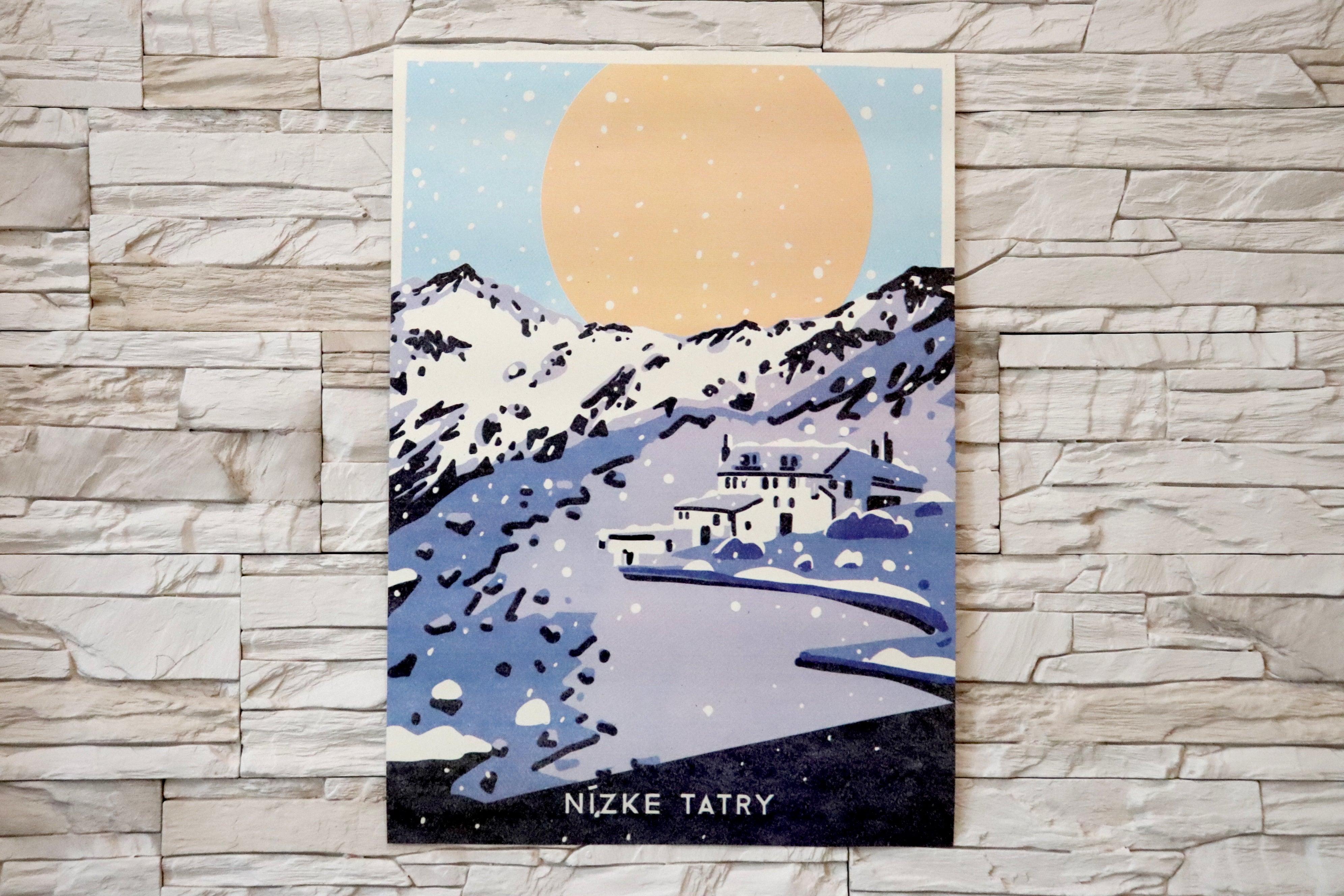 Poustr: Nízke Tatry, Chopok, Ďumbier, Štefánička, Chata MRŠ, poctivý slovenský plagát